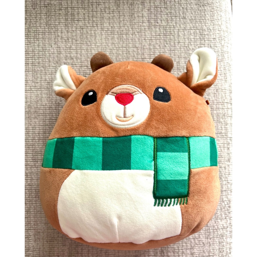 Rudolph the Red-Nosed Reindeer Plush Christmas Green Scarf Character Arts
